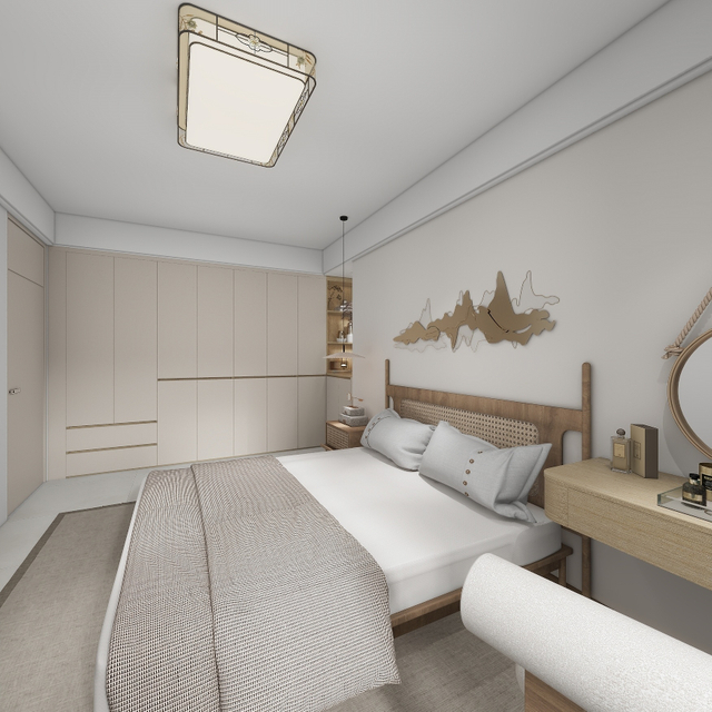 Açık renkli gardıroplu basit ahşap tahıl mobilyaları