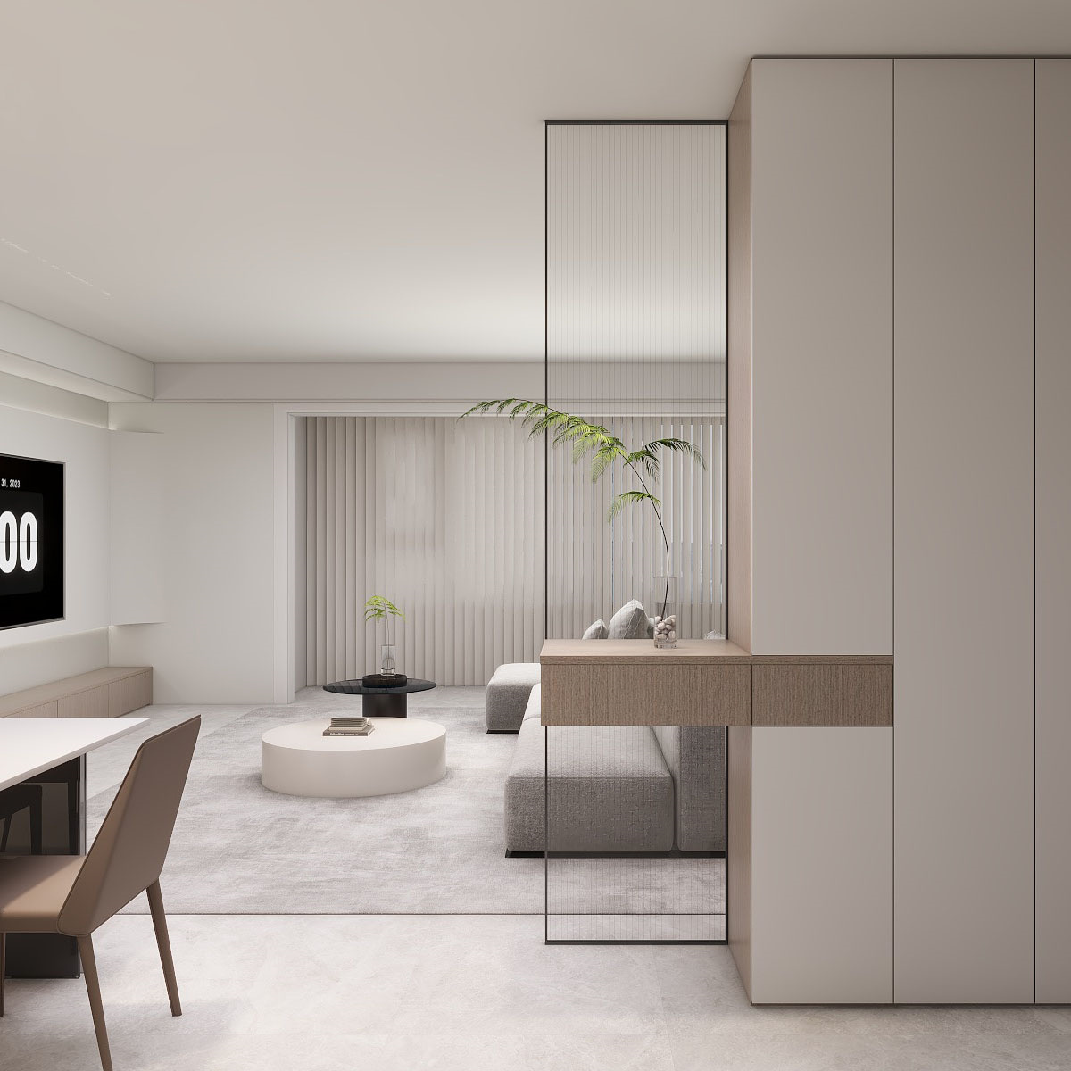 Minimalist tarzı yemek odası