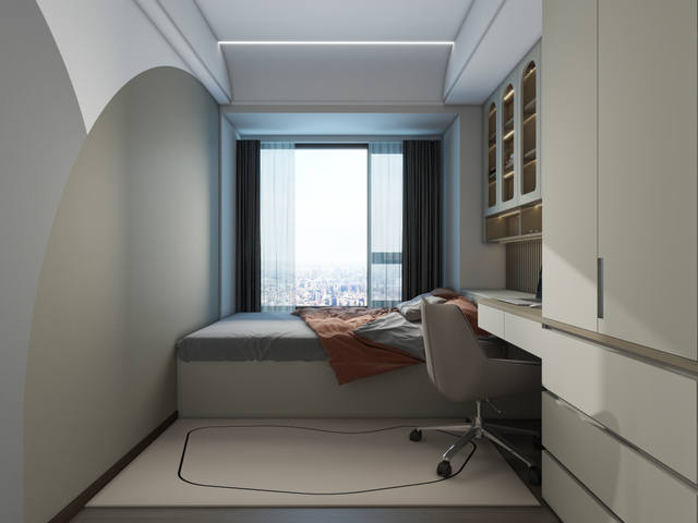 Modern Beyaz Yüksek Tasarım Masa Gardırop