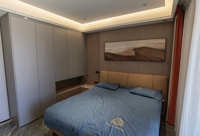 Izgara köşe başucu masası gri evcil hayvan yatak odası gardırop