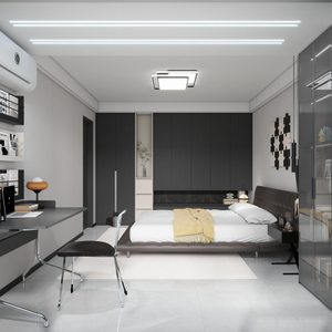 Siyah beyaz minimalist bütün ev alanı 