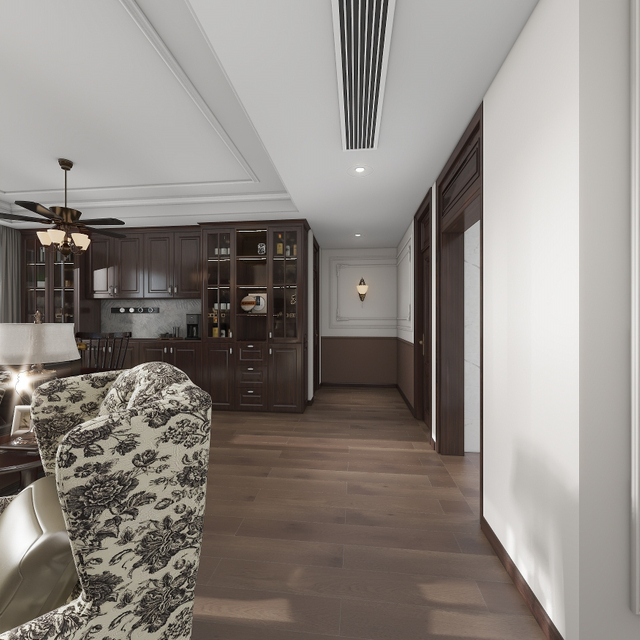 Klasik Seri Ahşap Tahıl Oturma Odası TV Dolabı Yemek Bar